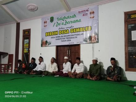 ISTIGHOSAH DO'A BERSAMA DALAM RANGKA BERSIH DESA GEMBLEB 